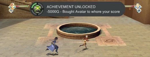 The faux achievement speaks for itself: Avatar is infamously an achievement whore.